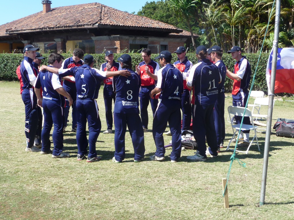 Chilean team in action in Costa Rica. Photo: Cricket Chile
