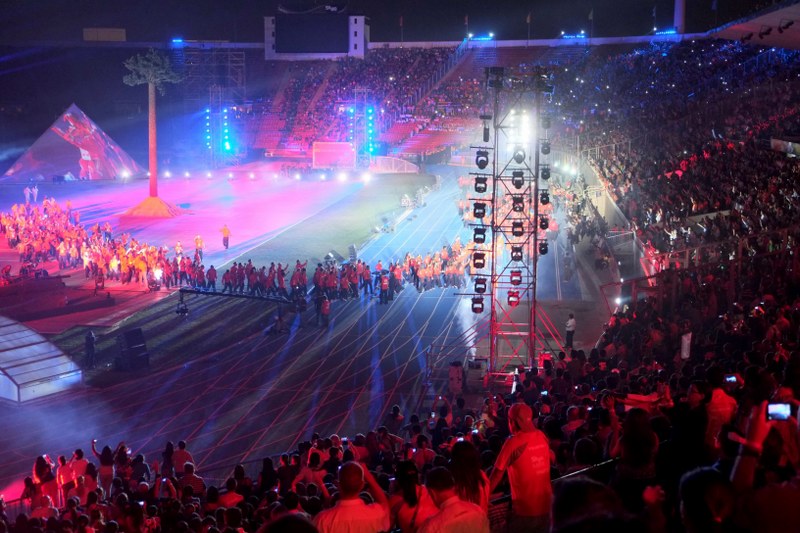 Team Chile takes to the stadium. Photo: Vasilios Devletoglou