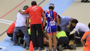 Irene Aravena had a terrible crash in cycling. Photo: Vasilios Devletoglou