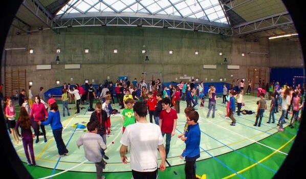 Children enjoy footbag in Czech Republic. Photo: Michelle Boychuk