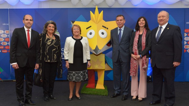 Michelle Bachelet at Copa América draw. Photo: Gobierno de Chile